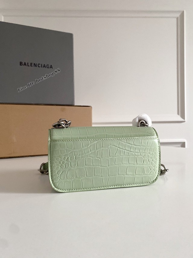 Balenciaga專櫃爆款男女通用牛皮壓紋肩背包 巴黎世家2022春季最新款小號鏈條Gossip bag斜挎包 fyj1134